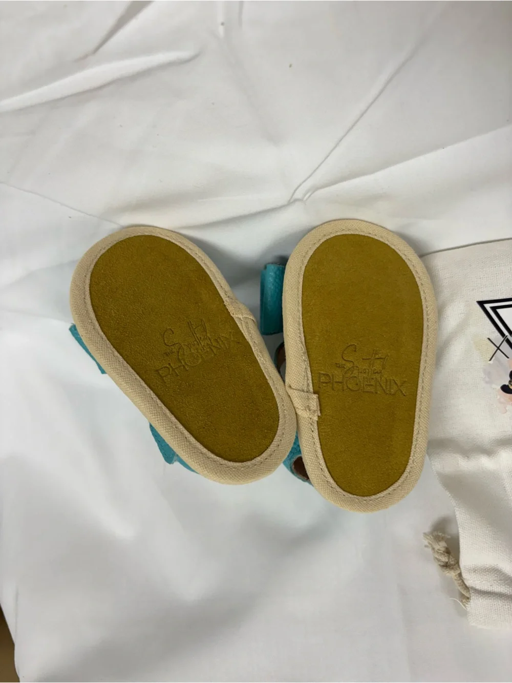 NIB BabyTeal Bow Sandals by The Spotted Phoenix- Soft Summer Comfort